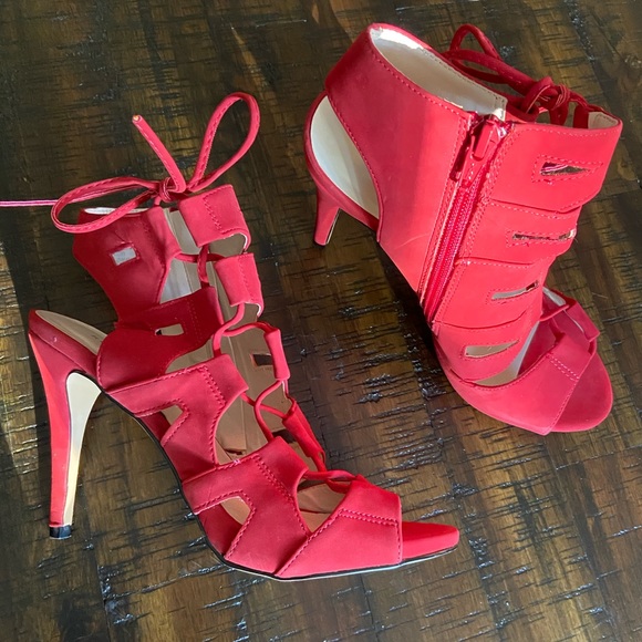 Rock & Republic red open toe heels - Picture 4 of 7